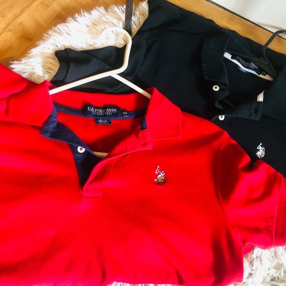 One time wear Black and red polos